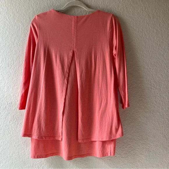 elliptical peach coral loose vacation 3/4 sleeve soft classic spring Lagenlook - Picture 10 of 12